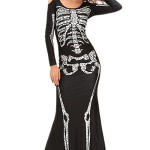 Lang skelet kostume kjole