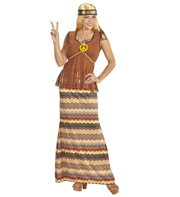 Lang Hippie Kjole Kostume