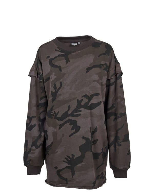 Urban Classics Camouflage Kjole / Lang Sweatshirt (Dark Camo, M)